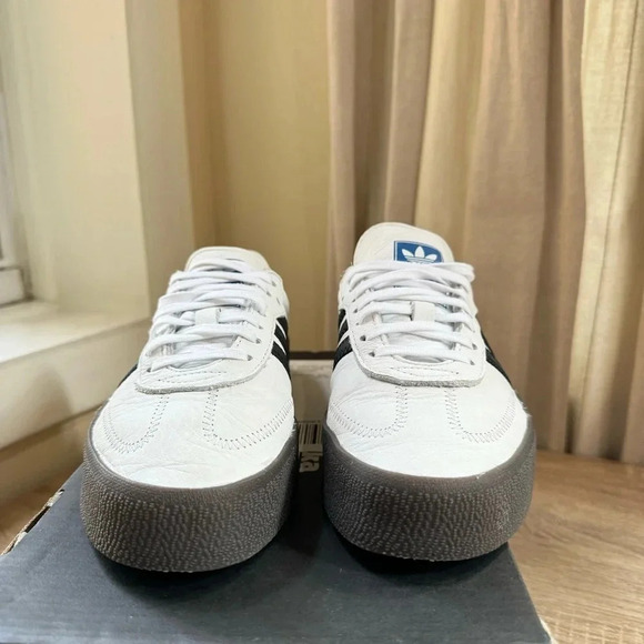 New Adidas Sambarose Sneaker Shoes Platform Women's in Black White Gum - Picture 5 of 10